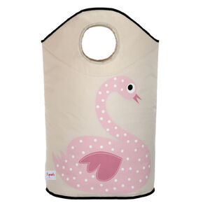 3 Sprouts καλάθι για τα άπλυτα Laundry Hamper Swan Pink 