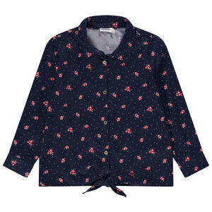 Chemise manches longues imprimé fleuri pour fille 