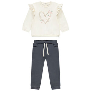 Σύνολο jogging + φούτερ με βολάν για μωρό κορίτσι 