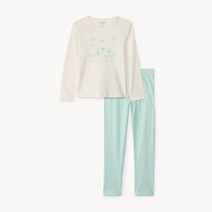 Σετ μακρυάς πιτζάμας από τζερσεϊ με σχέδιο γάτα για κορίτσι 