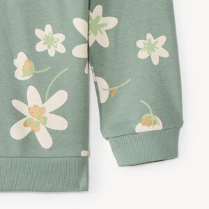 Φούτερ oversize με τύπωμα και κουκούλα για κορίτσι 