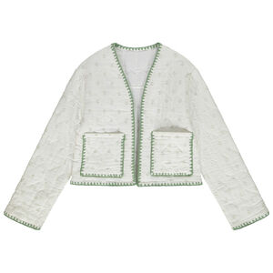 Ζακέτα καπιτονέ και τυπωμένη με ραφές για κορίτσι 