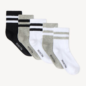 Chaussettes garçon à bandes contrastées lot de 5 