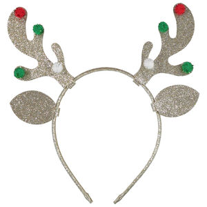 Κεφαλοδέσμη με γκλίτερ και πομ-πομ Ελάφι Χριστουγέννων για παιδί 
