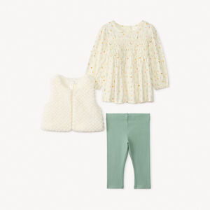 Σετ 3 τεμαχίων με τουνίκ με λουλούδια για μωρό κορίτσι 