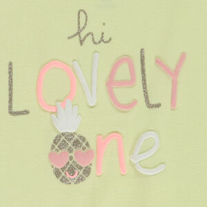 Αμάνικο μπλουζάκι μονόχρωμο με γκλίτερ print και 3D φαντασίωση για bebe κορίτσι 