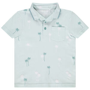 Κοντομάνικο πλεκτό polo με σχέδιο φοίνικες για αγόρι 