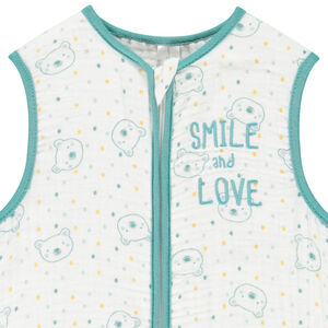 Turbulette sans manches imprimé ours pour bébé garçon 