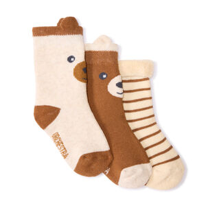 Lot de 3 paires de chaussettes motifs ourson pour bébé  Main Lot de 3 paires de chaussettes motifs ourson pour bébé