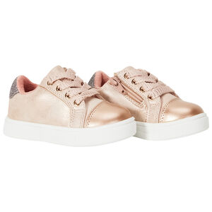 Αθλητικά παπούτσια χαμηλά με κορδόνια και φερμουάρ για μωρό κορίτσι 