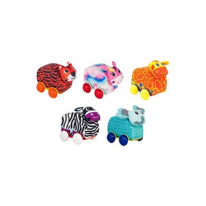 Κουδουνίστρα Ζωάκια Με Ρόδες Ύφασματινα 12X9 5εκ. 5 Σxέδια Luna - 1τμχ 