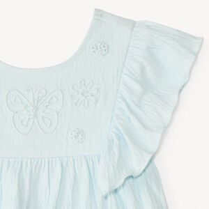 Τουνίκ με κοντά μανίκια και φρου-φρου και κορδόνι πεταλούδα για μωρό κορίτσι 