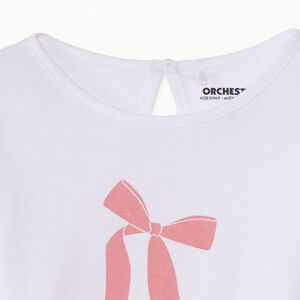 Μπλούζα με μακριά μανίκια jersey και εκτύπωση φιόγκο για μωρό κορίτσι 