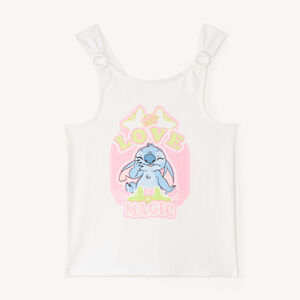 Αμάνικο μπλουζάκι με εκτύπωση Stitch Disney και πούλιες για κορίτσια 