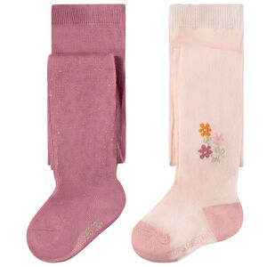 Σετ από 2 ζευγάρια χοντρές φαντεζί καλσόν για bebe κορίτσι 