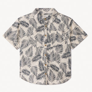 Κοντομάνικο πουκάμισο υφασμάτινο με σχέδιο φύλλωμα για αγόρι 