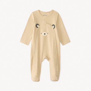 Νυχτικό με μακριά μανίκια, από ζακάρ ύφασμα με σχέδιο αρκουδάκι για μωρό αγόρι. 