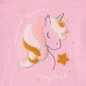 T-shirt manches longues à broderie bouclette pour bébé fille  Main T-shirt manches longues à broderie bouclette pour bébé fille