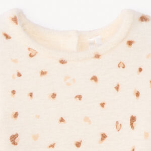 Πλεκτό μακρυμάνικο πουλόβερ με απαλό molleton και λεοπάρ σχέδιο για bebe κορίτσι 