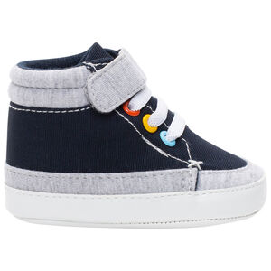 Μαλακά αθλητικά παπούτσια ψηλά πάνινα με ελαστικά κορδόνια και σκρατς 