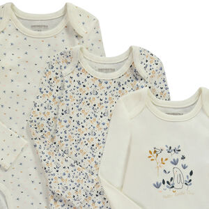 Σετ από 3 body μακρυμάνικα με φανταστικό σχέδιο για κορίτσι μωρό με διαφορετικές ανοίξεις ανάλογα με την ηλικία 