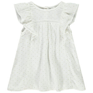 Tunique manches courtes en double gaze de coton pour bébé fille Main Tunique manches courtes en double gaze de coton pour bébé fille