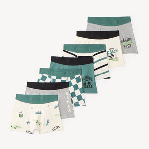 Lot de 7 boxers garçon imprimés et rayés 