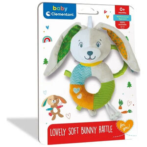 Baby Clementoni For You Βρεφικό Παιχνίδι Κουδουνίστρα Μαλακό Λαγουδάκι Για 0+ Μηνών 