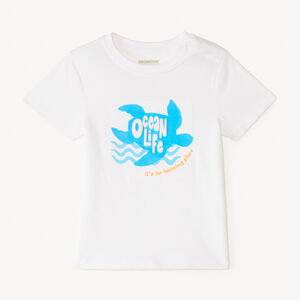 T-shirt με κοντά μανίκια με ανάγλυφα σχέδια για αγοράκι 