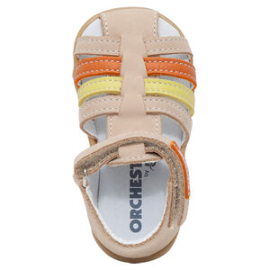 Δερμάτινα πέδιλα με λουράκια σε αντίθεση 