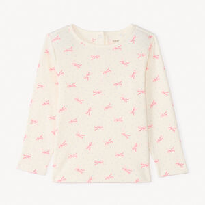 T-shirt à manches longues avec motifs de nœuds pour bébé fille 