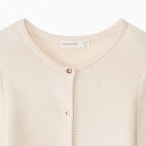 Gilet manches longues en tricot uni pour fille  