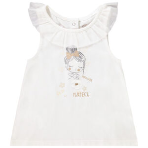 Αμάνικο μπλουζάκι με κολάρο από τούλι για μωρό κορίτσι 