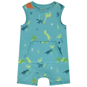 Combi κοντό σε πλεκτό με σχέδιο δεινόσαυρους για bebe αγόρι 