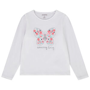 T-shirt μακρυμάνικο jersey με σχέδιο φαντεζί για κορίτσι 