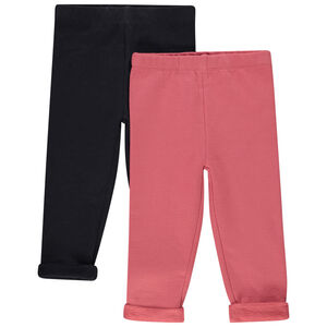 Σετ από 2 μονόχρωμα fleece κολάν για bebe κορίτσι 