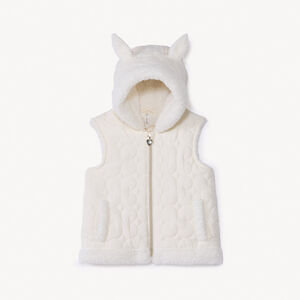 Γενναία αμάνικη μπουφάν με κουκούλα για κορίτσι μωρών. 