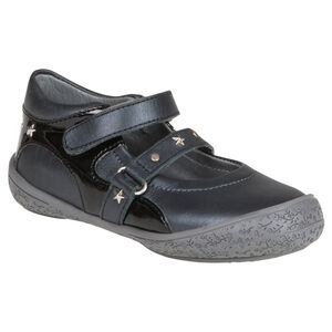Babies noires en cuir avec rivets fantaisie 