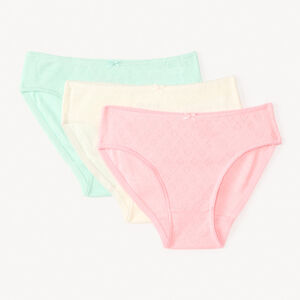 Σετ 3 μονόχρωμων σλιπ με σχέδιο καρδιάς για κορίτσι 