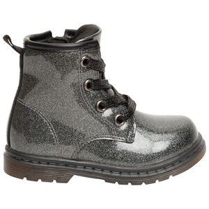 Μποτάκια με glitter, κορδόνια και φερμουάρ για bebe κορίτσι 