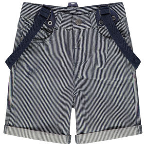 Βερμούδα με κάθετες ρίγες και ρυθμιζόμενες τιράντες 