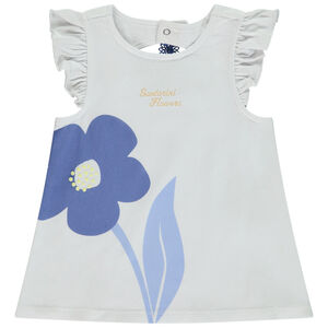 Κοντομάνικο μπλουζάκι με λεπτομέρεια crochet στην πλάτη για bebe κορίτσι 