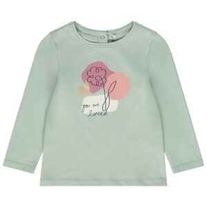 Μπλουζάκι μακρυμάνικο από jersey με print για bebe κορίτσι 