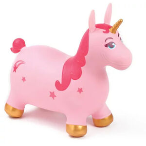 Μονόκερος αναπήδησης ροζ μαγικός με λαβές αυτιών 