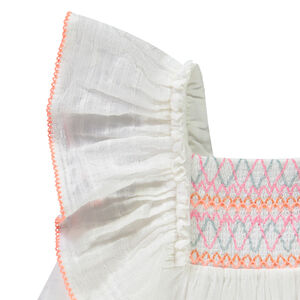 Τουνίκ κοντομάνικη με βολάν και επάνω μέρος με εφέ smocke για κορίτσι 