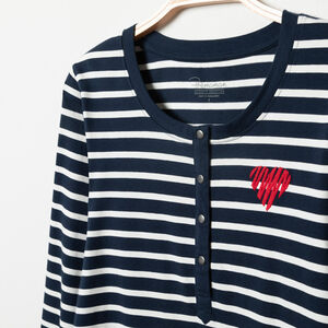 Μπλούζα μακρυμάνικη homewear εγκυμοσύνης με ρίγες 