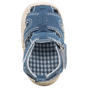 Μαλακά πέδιλα με καρό επένδυση και σόλα με όψη ψάθας 