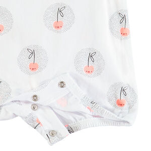 Combi κοντό με κεράσια σε όλη την επιφάνεια για bebe κορίτσι 