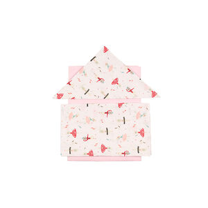 Σετ Σεντόνια 3τμχ Βαμβακερά Κούνιας 100x160εκ. Bolchoi Ροζ 