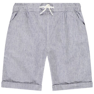 Βερμούδα πάνινη ριγέ μπλε για αγόρι 